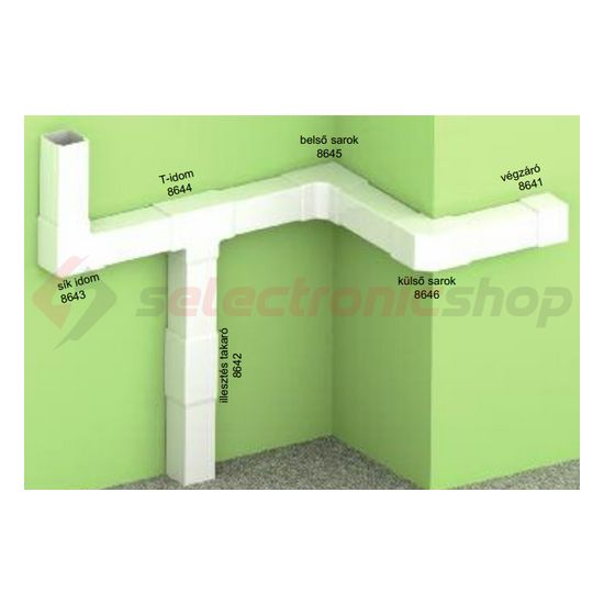 Vezetékcsatorna belső sarok fedél 40X40-hez alap+fedél 40.3mm x 40mm x 90° műanyag LHD KOPOS - 8645_HB