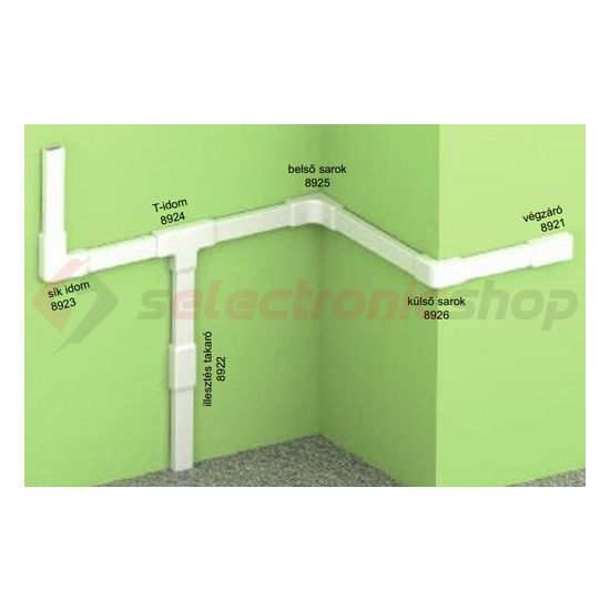 Vezetékcsatorna külső sarok fedél 20x10-hez 10mmx 20mmx 90° alap+fedél műanyag LHD KOPOS - 8926_HB