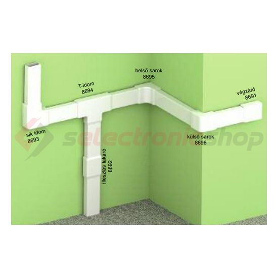 Vezetékcsatorna külső sarok fedél 25x15-höz 15mmx 25mmx 90° alap+fedél műanyag LHD KOPOS - 8696_HB