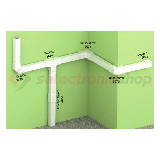 Vezetékcsatorna L-idom-fedél 17X17-hez alap+fedél 15.5mmx 17mmx 90° műanyag fényesfehér LHD KOPOS - 8673_HB