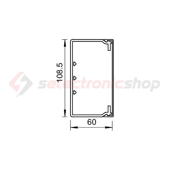 Vezetékcsatorna műanyag 110mm x 60mm x 2000mm krémfehér kezeletlen WDK60110CW OBO-BETTERMANN - 6021840