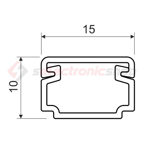 Vezetékcsatorna műanyag 15mm x 10mm x 2000mm fehér kezeletlen LH KOPOS - LH 15X10_HD