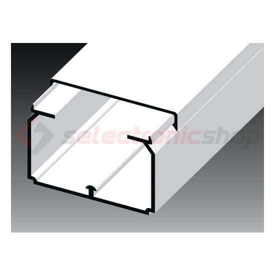 Vezetékcsatorna műanyag 60mm x 40mm x 2000mm fehér kezeletlen LH KOPOS - LH 60X40_HD