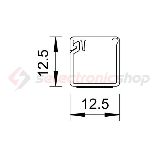 Vezetékcsatorna öntapadós műanyag 12.5mm x 12.5mm x 2000mm krémfehér WDKMD12CW OBO-BETTERMANN - 6150179