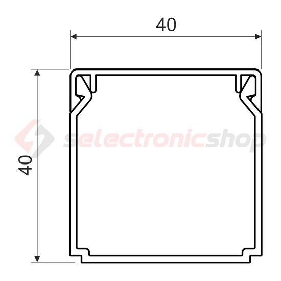 Vezetékcsatorna öntapadós műanyag 40mm x 40mm x 2000mm fehér kezeletlen LHD KOPOS - LHD 40X40_P2
