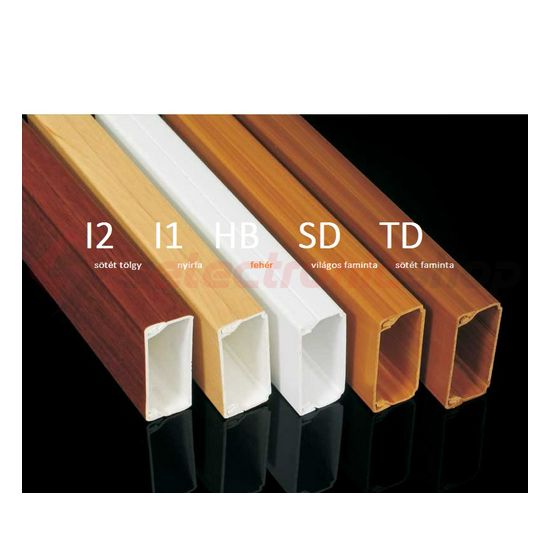 Vezetékcsatorna sötét fa műanyag 40mm x 20mm x 2000mm kezeletlen LHD KOPOS - LHD 40X20_TD