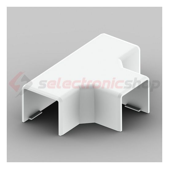 Vezetékcsatorna T-idom fedél 20x20-hoz 19.2mmx 21.2mmx alap+fedél műanyag fényesfehér LHD KOPOS - 8624_HB