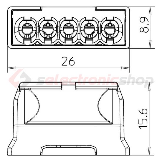 Vezetékösszekötő 5-pólus 0.5-2.5mm2 24A 450V világosszürke 61 525 LGR OBO-BETTERMANN - 2054507