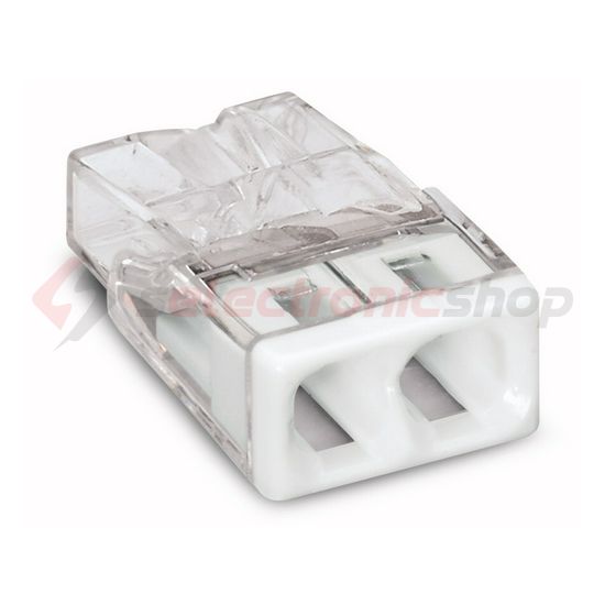 Vezetékösszekötő átlátszó 2-pólus 0.5-2.5mm2 24A 450V WAGO - 2273-202