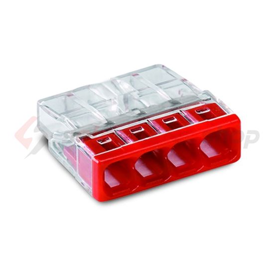 Vezetékösszekötő átlátszó 4-pólus 0.5-2.5mm2 24A 450V WAGO - 2273-204