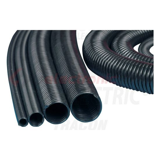Vezetékspirál 1m fekete 25mm TRACON - SPI25