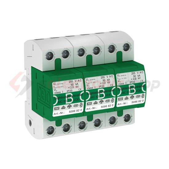 Villámáram-levezető 150kA-imp(10/350) 125kA 230V/AC 2kV 6M MC 50-B 3 OBO-BETTERMANN - 5096876