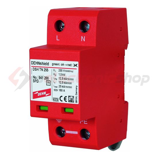 Villámáram-levezető kombi DEHNshield 2P T1+T2 TN 230V/AC 2M DSH TN 255 DEHN - 941200