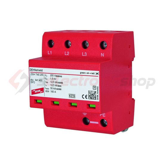 Villámáram-levezető kombi DEHNshield 4P T1+T2 TN-S 230V/AC 4M DSH TNS 255 DEHN - 941400