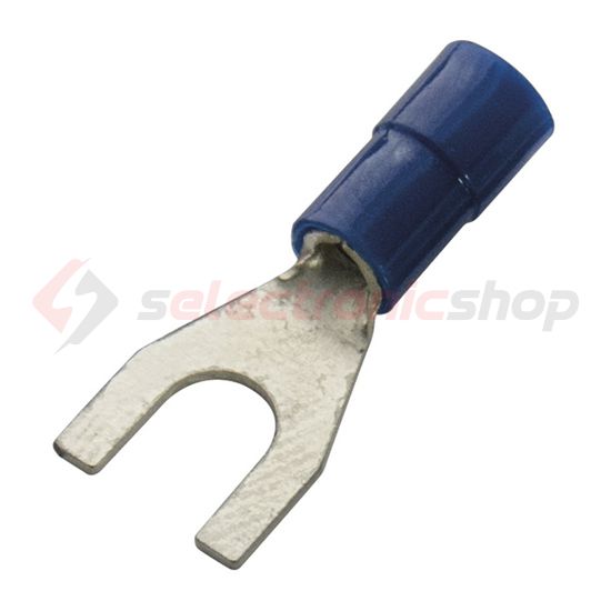 Villás saru DIN 46237 1.5-2,5mm2 5M/csavar villás-alakú PVC kék réz ónozott KV5 Haupa - 260316