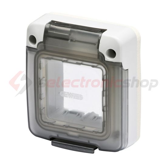 Vízmentes csapófedél 2modul függőleges műanyag szürke kezeletlen fényes 27Combi GEWISS - GW27403