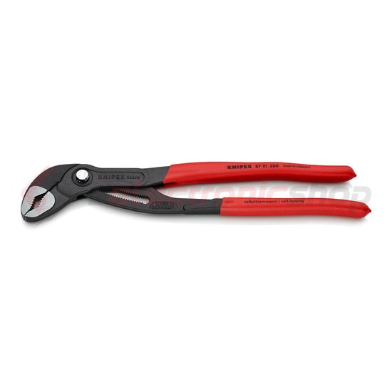 Vízpumpafogó önzáró 61HRC 60mm kulcsnyílás piros 70mm-max. átfogás 30-poz. Cobra Hightech KNIPEX - 8701300