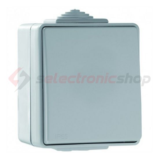 Waterproof48 106 váltókapcsoló betét komplett házban fehér falonkívüli rugós IP65 1- Elko EP - 48071CBR