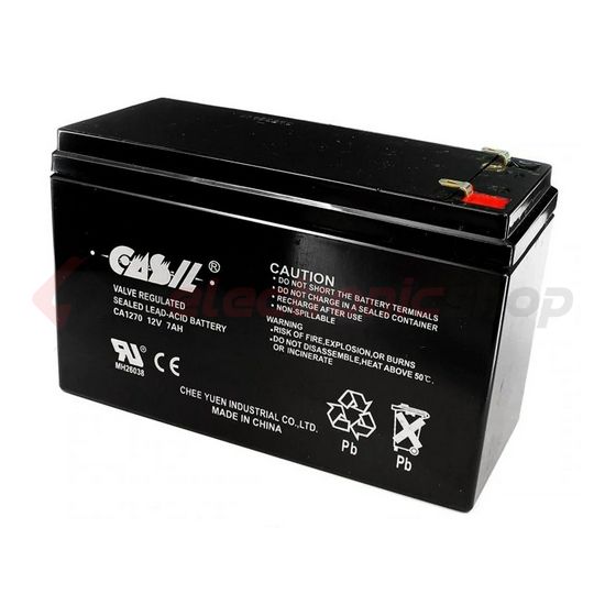 Zárt VLRA akkumulátor ólom(savas, töltött) 12V 7Ah F1 4,8 CA CASIL - CA1270F1