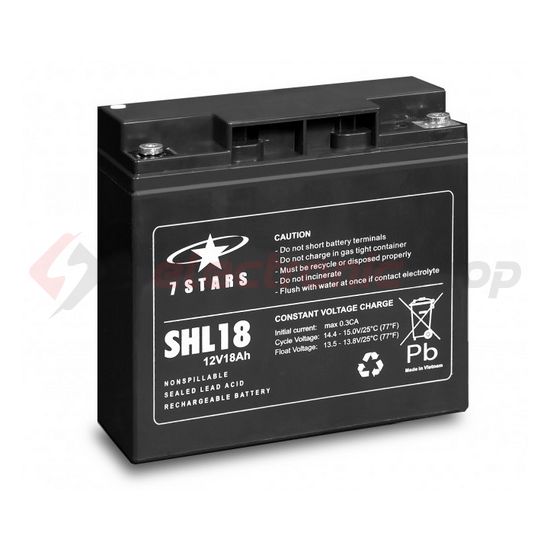 Zárt VLRA akkumulátor ólom(száraz, AGM) 12V 18Ah M5 hüvelybetét SHL 7Star Battery - SHL18-12
