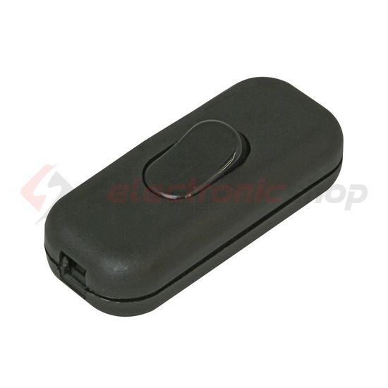 Zsinórközi 1P huzalkapcsoló billentyűs 2A 250V fekete műanyag Kopp - 191305001