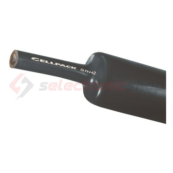 Zsugorcső fekete gyantás 22mm/ 6mm-átmérő 1m 3:1-zsugor közepes falú melegzsugor SRH2 Cellpack - 127418